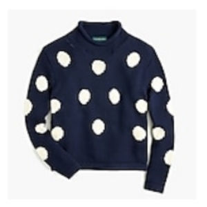 J Crew 1988 rollneck™ cropped sweater in dot - NWT